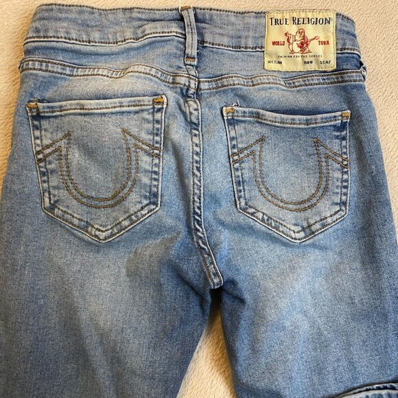 True Religion Womans Jeans Size 25 Stella Mid Rise Skinny Blue Denim Cotton Stre - Picture 12 of 15